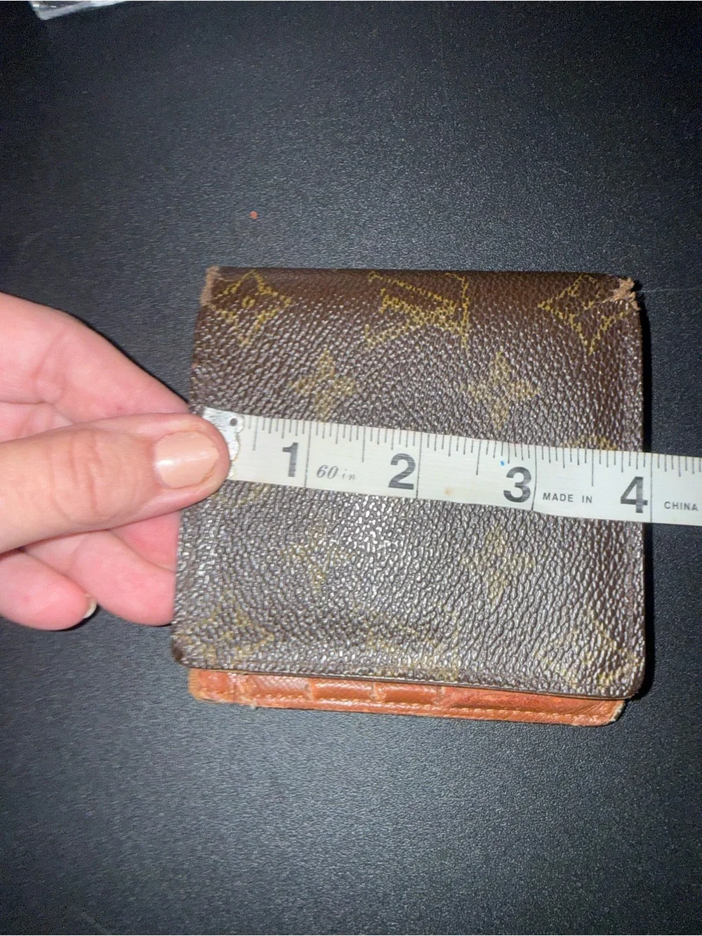 Louis Vuitton Brown Monogram Money wallet with Tan Trim